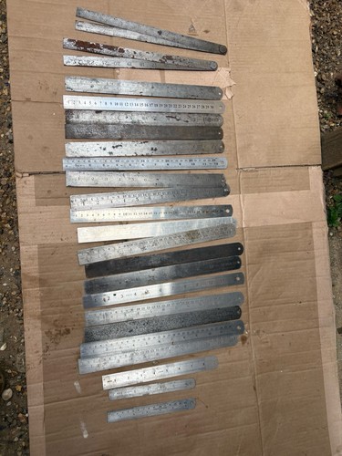 Engineers steel rule - steel, woodwork