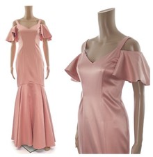 ex Coast Duchess Satin Cold Shoulder Wedding Occasion Prom Party Dress