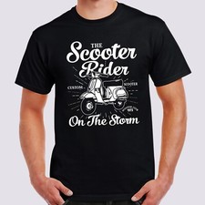 Scooter Rider On The Storm Retro Style Printed T-Shirt Size S - 5XL