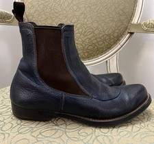 Genuine VINTAGE FENDI Men's BLUE Leather CHELSEA Boots Size 9 - Lightly Worn
