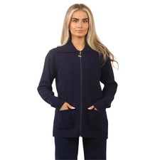 Ladies Zip Up Cardigan Diamond