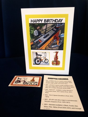 Raleigh chopper birthday card - raleigh,