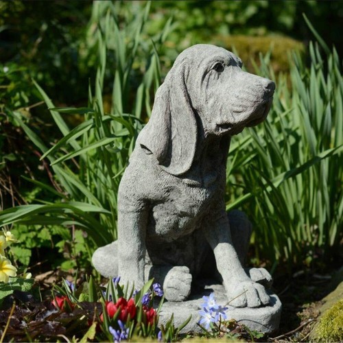 Stone cast bloodhound garden - stone,