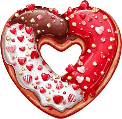 Valentine day donut wall - valentine's, art