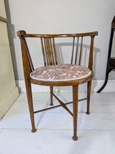 Antique Corner Oval  Armchair Corner chair Strawberry Thief Style FREE POSTAGE 