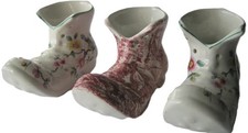 3 x Vintage James Kent Handmade & Painted Boot Figurine “old Foley” Chinese Rose