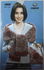Original Caron Simply Soft Ladies Wrap With Flower Crochet Pattern 0974