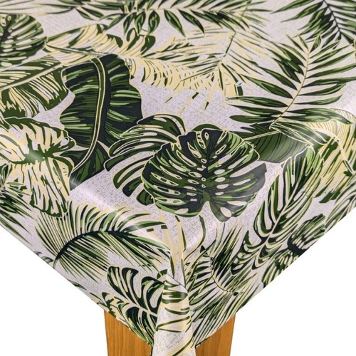 Jungle leaves green pvc - pvc, vinyl