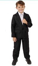 CHILDS SECRET AGENT COSTUME TV FILM FBI BLACK SUIT GLASSES BOYS FANCY DRESS
