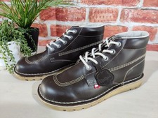 KICKERS BROWN CHUKKA BOOTS UK 10 EU 44 LEATHER LACE UP PADDED ANKLE HIGH TOPS