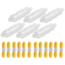 6 Pack Corn Trays + 12 Pcs Corn Cob Holders Plastic Corn Dishes Service6139