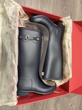 Hunter Navy Wellington Boots Size 4