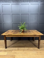 Large Antique Oak Farmhouse Refectory Dining Table Rustic Patina Seats 6-8