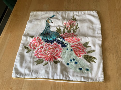 Peacock and flowers - and,