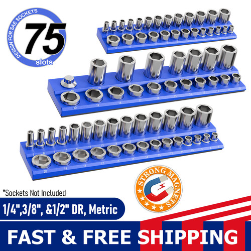 Magnetic socket organizer - 3x,