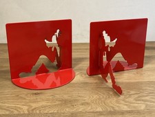 Goofy Pair Red Metal Bookends