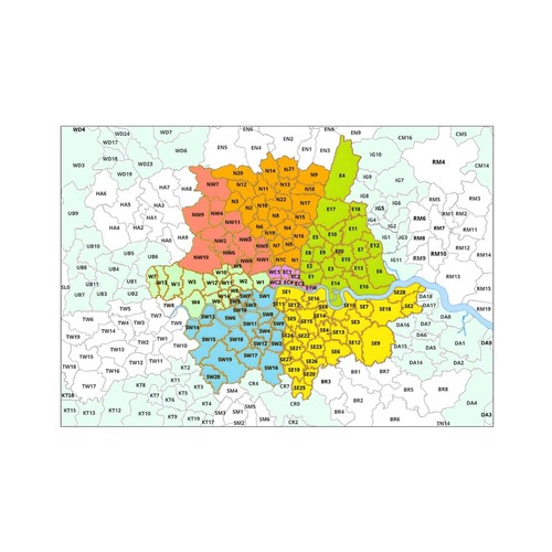 London postcode map greater - postcode,