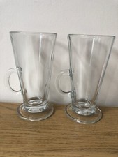 Small Latte Coffee Glasses With Handles x2