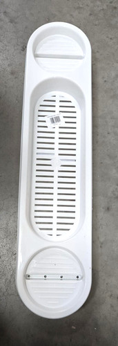 White plastic over bath - plastic, shelf