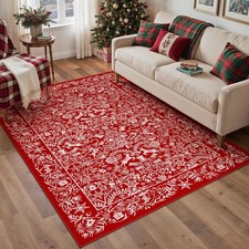 PureCozy Christmas Red Rugs