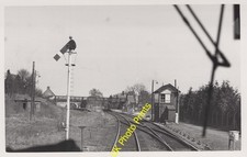 Photo Railway view from train cab arriving at Ruabon Station c1984