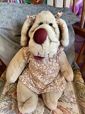 Vintage Ganz Bros Wrinkles Girl Dog Puppet in Dress 80’s