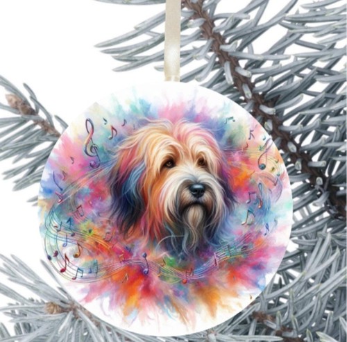 Briard dog hanging bauble - briard,