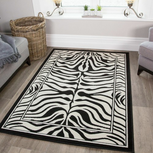 Rugs black white - white, print