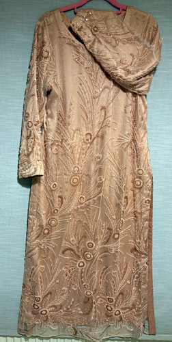 Ladies pakistani beige satin - pakistani,