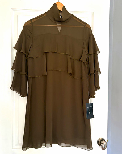 Zara brown chiffon collared - zara,