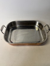 Lagostina Martellata 14×11 Hammered Copper Roasting Pan 18/ 10 Stainless Heavy