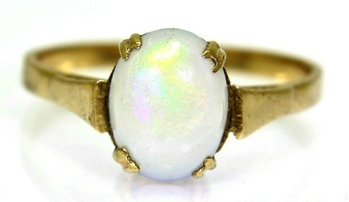 Art deco opal solitaire - deco, 9ct