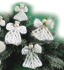 Knitting pattern copy 1017. Christmas tree angel decorations.  3 & 4 inches tall