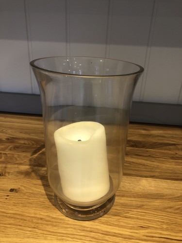 Tall glass storm candle - glass,