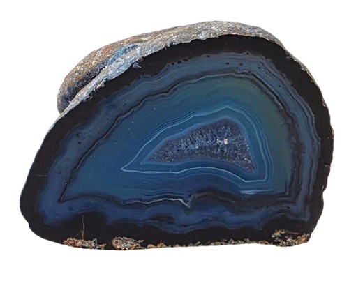 Agate geode stone - dyed, blue