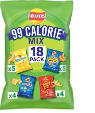 Walkers 99 Calorie Mix Multipack Crisps 18 Pack | Low Calorie| Snack Variety Box