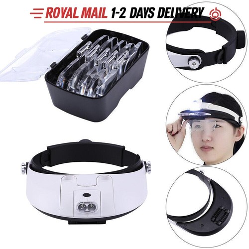Magnifying glass headset led - glass,