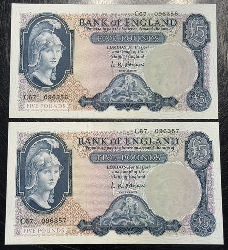 Old five 5 pound - £5, note
