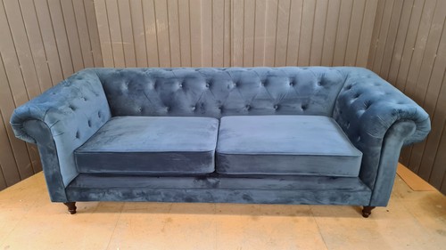 Seater sofa blue velvet - seater,