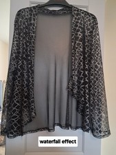 black & silver  long sleeve shrug  size 14/16 party cruise formal xmas