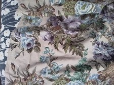 Vtg Sanderson Fabric Curtians Large Flower Pattern Each 55 X 77 Inches 