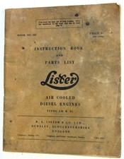 LISTER Air Cooled Diesel Engines Owners Handbook Parts List 1961 Book 352 561