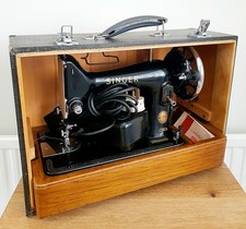 Singer 99K Vintage Electric Sewing Machine with Case Pedal and Key 