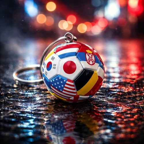 World cup key ring - world,