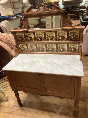 Antique marble top - tiled, &