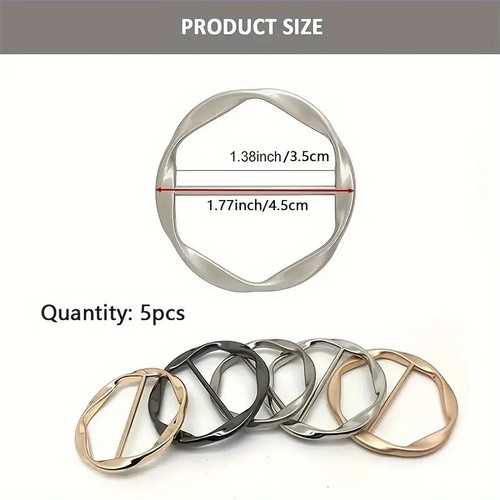 5pcs metal scarf ring clips - 5pcs,