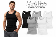 1-12 PCS MENS VESTS 100%