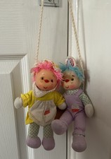 Vintage 1980s Cute Red Nose Dolls On Swing. Komfy Kids , Ice Cream Dolls ? VGC