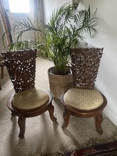 Pair of Antique Hand-Carved