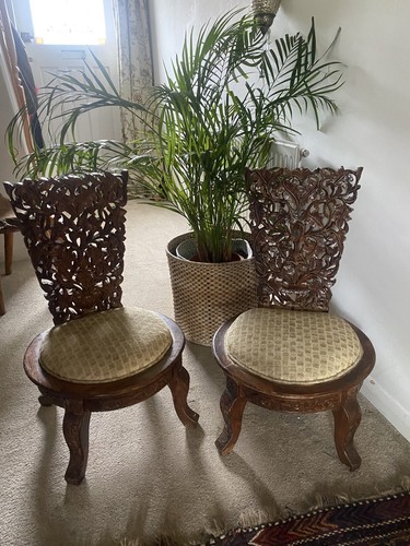 Pair antique hand carved - pair, hand-carved